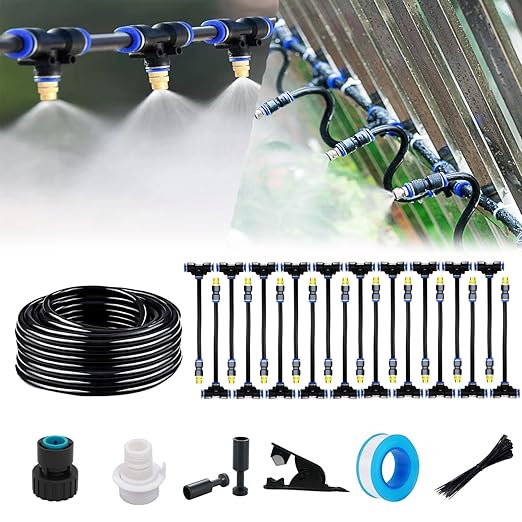 Update 82Ft Irrigation Copper Nozzle System Automatic Irrigation System with Replaceable 360°Bendable Sprayeratomizing Copper Nozzle for Watering System for Garden Plant Lawn Patio and Yard. (20)