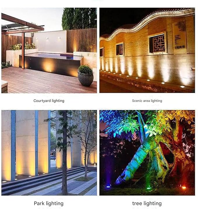 Ultra-Thin Landscape Lights - 3W Waterproof Recessed Floor Spotlight for Garden &amp Courtyard IP65 RGB 220V