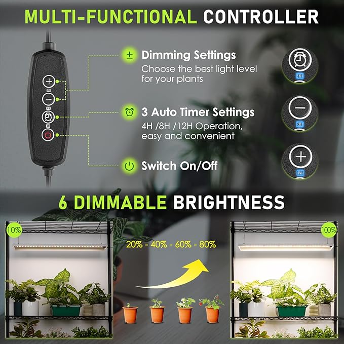 FOXGARDEN 39in Upgrade LED Grow Lights 3.3FT Full Spectrum Hanging Plant Light 392 LEDs Plant Growing Lamp for Indoor Plants with 4/8/12H Timer 6 Dimmable Levels for Seed Starting Vegetables Bloom