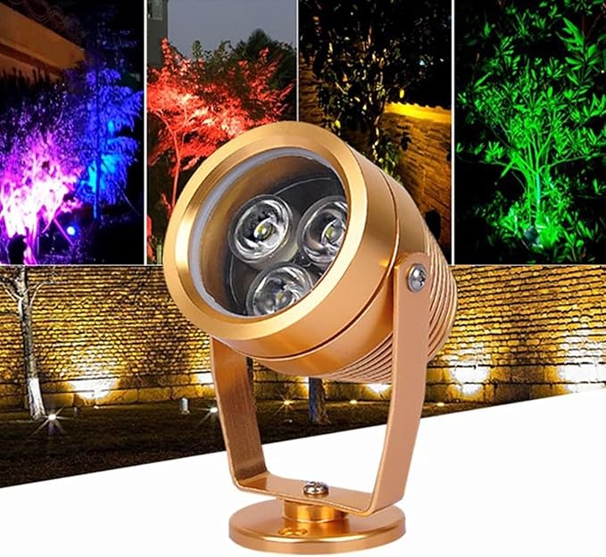 Ground LED Landscape Lights - Outdoor Beam Spotlight IP65 Waterproof Round Wall Lamp Rotatable Decorative/for Pathway Driveway Decks Stair Step Landscape Lighting(Blue6W(110-240V))