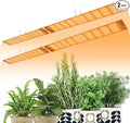 2Pack 200W LED Indoor Plants Growing Lights 110V Sunlight Seed Hydroponic Lamps 100-277V Greenhouse Tent Fill Lights UV/IR Indoor Planting Panel Cactus Succulent Cultivation Lighting With Hook US Plug
