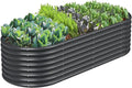 FRIZIONE 6FT(L)×3FT(W)×2FT(H) Raised Garden Bed Outdoor Raised Garden Beds for Flower Raised Planter Box Outdoor for Herb Vegetable-Gray