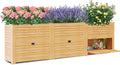 Raised Garden Bed with Extra Storage Compartments Outdoor 34 x 18 x 30 Wood Elevated Garden Box Wooden Planter Box for Herbs Vegetables Flowers Backyard Patio Balcony