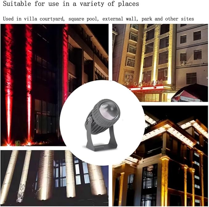 10W LED Beam Spotlight - Rotation Spot Lights Long Range LED Floodlights IP65 Waterproof Wall Washer Light Narrow Beam Spotlight Outdoor Architectural Landscape Lighting(Green110-230V)