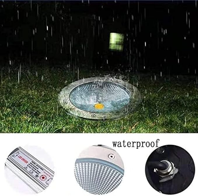 15w Ip67 Waterproof Led Ground Lights - 4pcs High Brightness Recessed Landscape Spotlights for Gardens Patios Gazebos and Teres - Warm White Outdoor Lighting Warm Light 15W(12V)