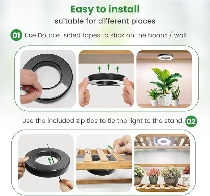 Wiaxulay Grow Lights for Indoor Plants 192 LED Full Spectrum Plant Lights for Indoor Growing 12V/2A Under Cabinet Grow Lamp with Auto Timer 6/12/16 Hrs 3 Lighting Mode 5 Brightness Four Head