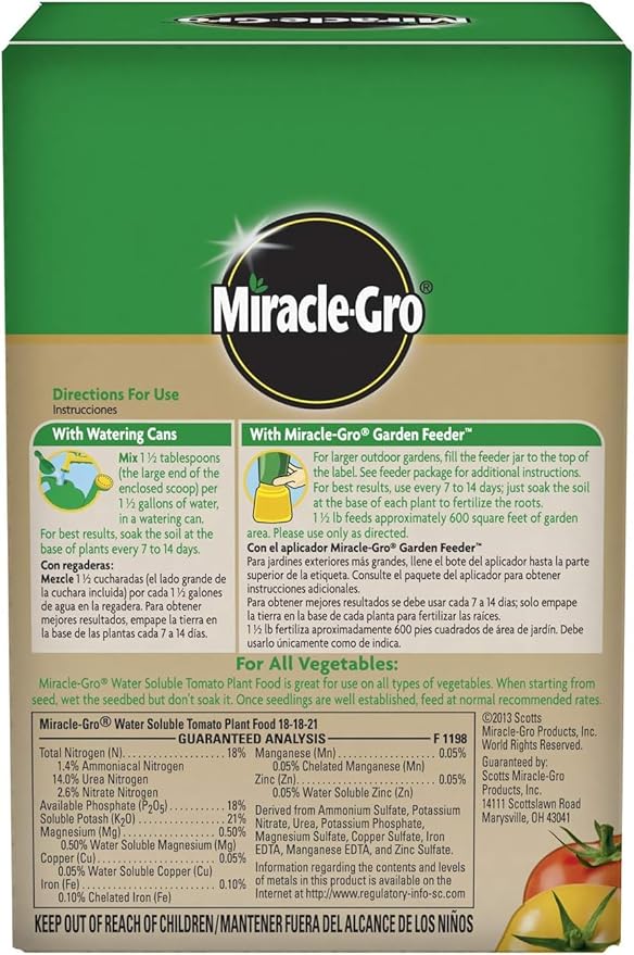 Miracle-GRO 2000422 Plant Food 1.5-Pound (Tomato Fertilizer) 1.5 lb (Pack of 2)