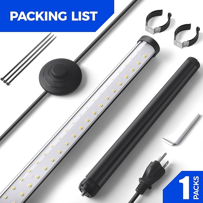 Barrina Vertical Grow Light T10 42W 5000K Full Spectrum LED Plant Light for IndoorStanding Wide Coverage 4FT Height with On/Off Switch and Tripod Floor Stand