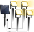 Solar Spot Lights Outdoor 20 LED IP65 Waterproof Solar Landscape Spotlights Dusk-to-Dawn 3000K Warm White Outdoor Spot Light Lighting for Yard Garden Driveway Porch Walkway 4-in-1