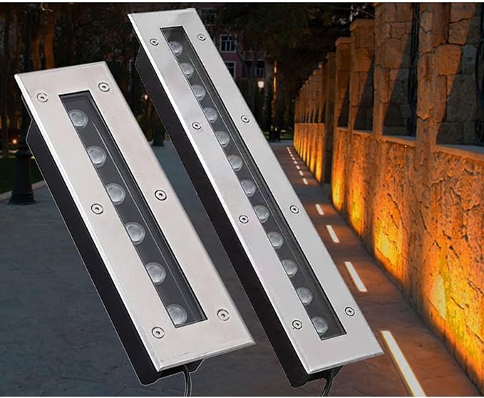 Outdoor Buried Lights - LED Landscape Lights 85-265V LED Recessed Ground Rectangular Spotlight IP65 Garden Waterproof Street Lamp for Outdoor Sidewalk Garden(Yellow Light6W)
