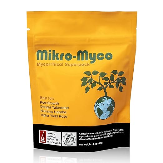 Mikro-Myco Highly Concentrated Mycorrhizal Fungi –11 Endo/Ecto Mycorrhizae Water Soluble Powder for Exponential Root Growth (4 oz)