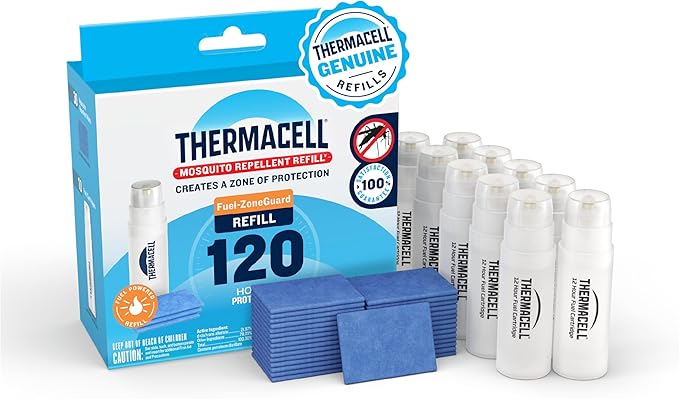 Thermacell Mosquito Repellent Refills Provide 120 Hours of Protection Contain 30 Repellent Mats 10 Fuel Cartridges Compatible with Any Fuel-Powered Mosquito Repeller Product