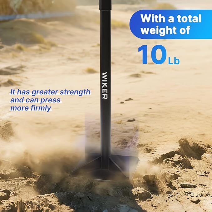 WIKER 8x8 Inch Steel Ground Tamper 48 Heavy Duty Hand Tamper Tool for Soil Compaction Dirt Leveling Landscaping Yard Garden and Paver Projects - No Loose Bolts Design