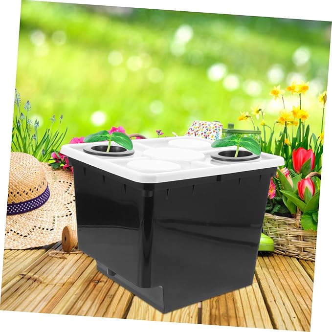 TOYANDONA Hydroponics System Bucket for Soilless Planting Easy Assembly Vegetable Nursery Holder for Home Balcony Indoor Gardens Lid Supports Healthy Vegetable Growth