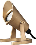 WAC Landscape Lighting LED Underwater Submersible Spot Light with 3ft Lead Wire 3000K in Natural Brass