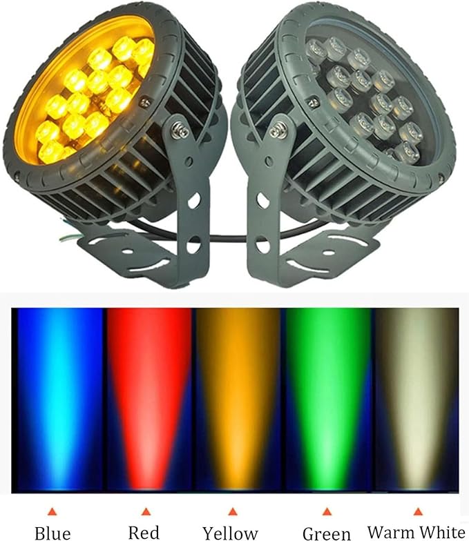 LED Floodlight - LED Outdoor Spotlight - Round Rotate Landscape Lights Ground Landscape Lights AC85-265V Waterproof IP65 Garden Tree Light for Patio Yard Pathway Lawn(Red9W(AC85-265V))