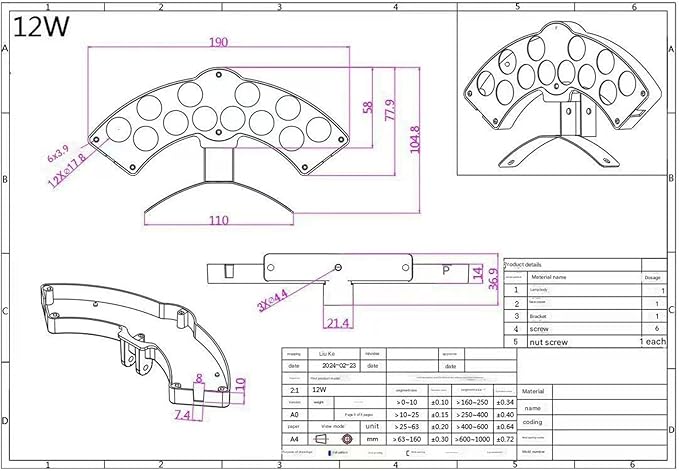 LED Corrugated Spotlight 24V Outdoor Waterproof Wall Washer Light IP65 Waterproof Decorative Crescent Lamp for Ancient BuildingsLighting Pavilions and Roofs(Warm White)