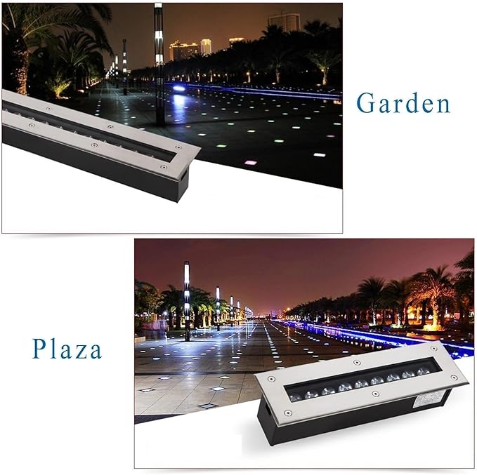 Underground Light LED - Rectangular Linear Lighting Tool /24V Outdoor Recessed LED Light Source Pavement Landscape Stair Beam IP67 Waterproof Corridor Aisle Yellow 24w