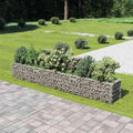141.7 in Silver Galvanized Steel Gabion Raised Bed Rectangular 19.7 in Tall Wire Garden Fence Panels Planter for Patio Yard Outdoor Privacy Screen Barrier