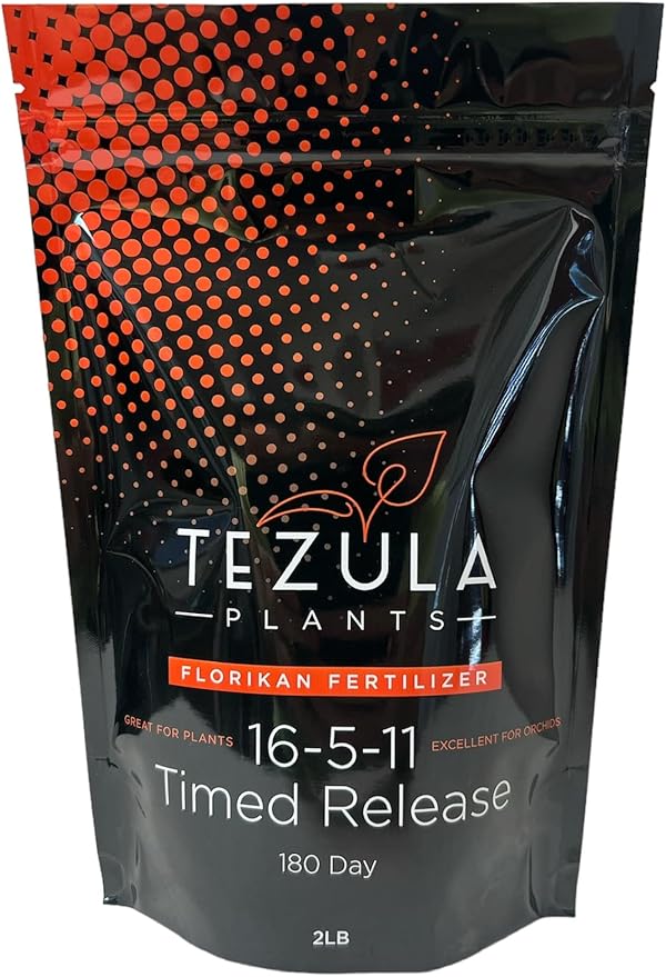 Tezula Plants Florikan 16-5-11 NPK MAX 180 Day Timed Release Fertilizer. Excellent for Orchids Anthuriums Philodendrons. (2 Pound)