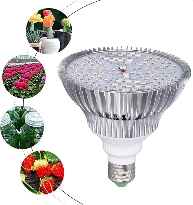 Tyenaza LED Grow Light Bulbs 20W Plant Light Bulb with 120 LEDs for Indoor Plants E27 Socket Grow Lamp for Hydroponic Indoor Garden Greenhouse Succulent Veg Flower