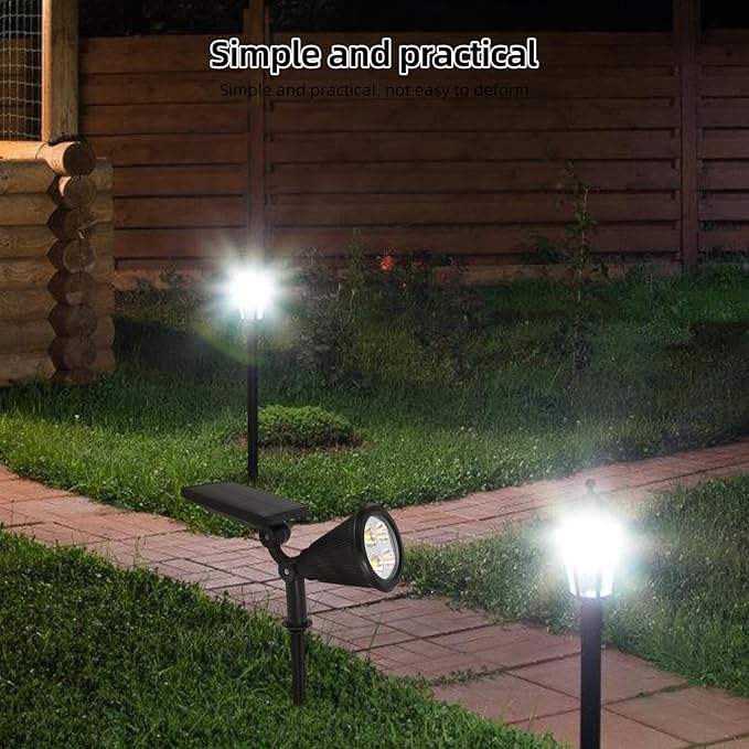 Totority Outdoor LED Solar-Powered Spotlights with 3 Lighting Modes Waterproof Garden Yard Lawn Patio Tree Lighting