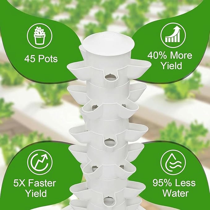 AMNOOL Hydroponic Planting 70-Hole Vertical hydroponic Tower Smart Garden hydroponics soilless Cultivation no Maintenance Required