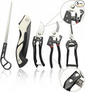 5-Piece Gardening Tool Set with 3 Pruning Shears &amp 2 Folding Saws Professional Stainless Steel Blades for Tree Trimming Branch Cutting Bonsai Care Camping (Gift Ready)