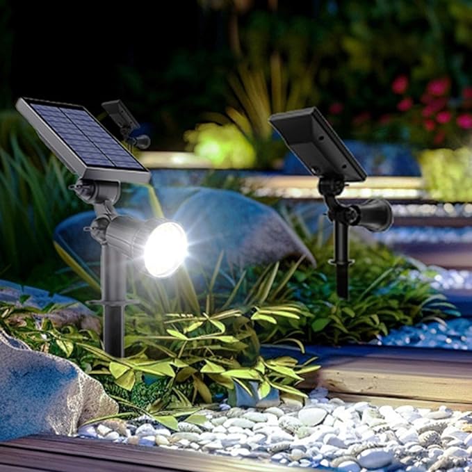 Warm WhiteOutdoor Solar Spotlight 30 LEDs Solar Lights Auto On/Off with 3 Modes IP65 Waterproof Landscape Lighting Garden2Pack