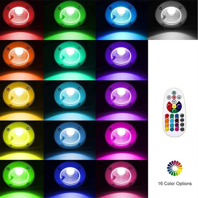 Buried LED Landscape Lights - Wireless RF Remote Control Garden Spotlight Outdoor Ground Lights Recessed 12V 24V Color(1PCS6W(12V))