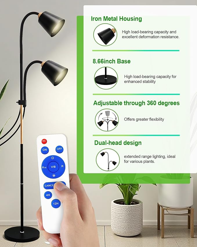 Standing Plant Grow Light LED Growing Light Full Spectrum for Indoor Plants4/8/12H Timer 10-Level BrightnessFlow Grow Light for Tall Large Indoor Plants