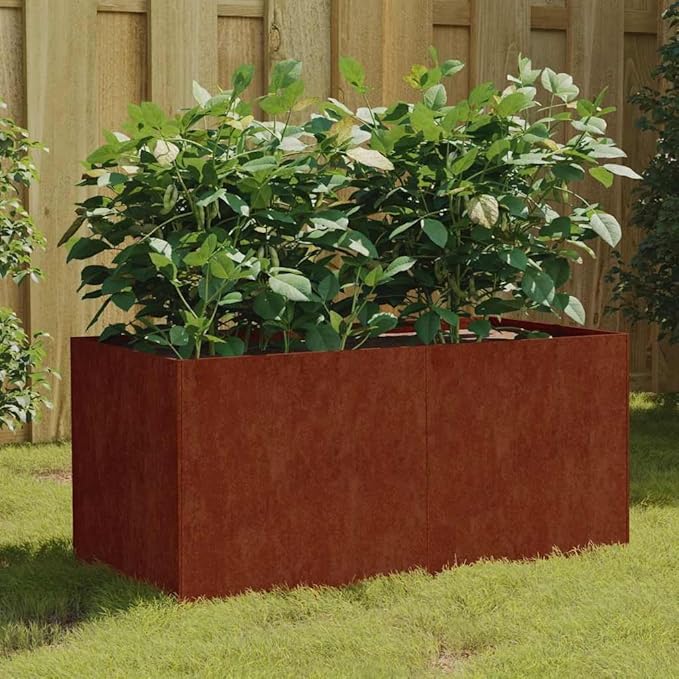 Corten Steel Planter Box Corten Steel Garden Raised Bed for Flowers Plants 31.5x15.7x15.7-662