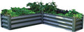 ABSCO Premium Galvanized DIY 4' x 3' L Shaped Garden Bed DIY with Easy Assembly and Superior Drainage Woodland Gray Galvanized Steel Metal Planter Garden Planter Box with 14 Walls for All Plants