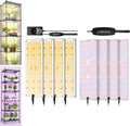 Under Cabinet Grow Light LED Grow Lights for Indoor Plants with Timer &amp Dimmable Levels 4PCS Blue Red and 4PCS Sunlight