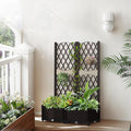 48 Outdoor Garden Flower Standing Planter BoxPlastic Raised Garden BedVertical Flower Pot StandVegetables Growing Planter Bedwith Drainage Holesfor Patio Lawn Yard Porch Balcony (Brown)