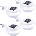 Yescom Solar Gutter Light Outdoor Waterproof 3 LED Deck Fence Lights with Bracket Wall Garden Stair Step Yard White 4Pcs