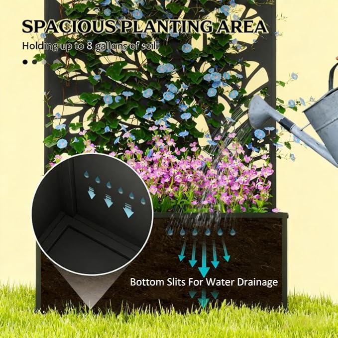 Freestanding or Wall Mounted Flower BedMetal Garden Bed with for Climbing Plantsfor Garden Patio Balcony