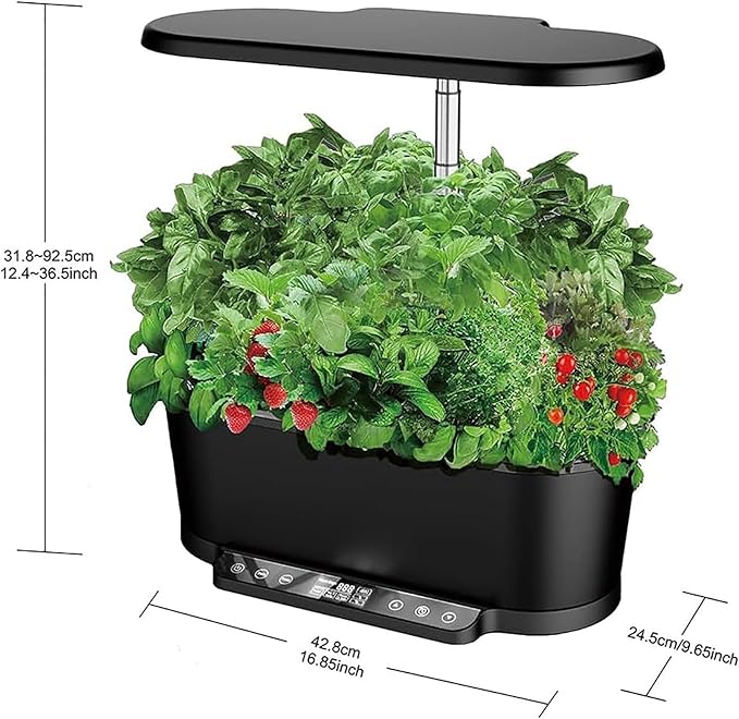 Hydroponics Growing System Indoor Garden Herb Garden Kit Indoor with LED Grow Light Quiet Smart Water Pump Hydroponic Planter for Home Kitchen Office(White)