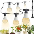 LED Grow Light Bulb A25 Bulb Full Spectrum Grow Light Bulb Plant Light Lamp Bulbs E26 Base 15W Grow Bulb 130W Equivalent Grow Light for Indoor Plants Seed Starting (6 Bulbs String (22FT))