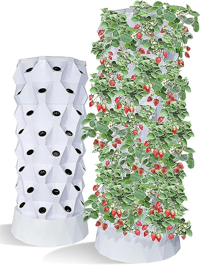 Hydroponic Kits Soilless Cultivation Planting Equipment Multi-Storey Pineapple Tower Column Intelligent Vegetable Planter Goddess Beginner Hydroponics System(6 Layers)