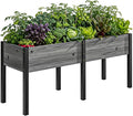 DoCred Raised Garden Bed 70.9 x 22.8 x 31.5 Large Elevated Wooden Horticulture Planter Box with Metal Legs Standing Growing Bed Planter for Gardening Balcony Backyard Patio