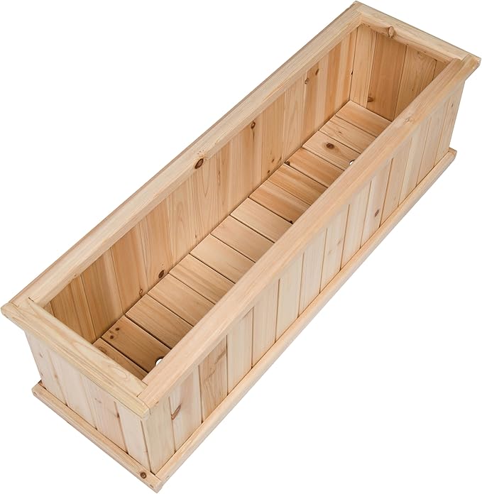 Shine Company Premium Cedar Raised Garden Bed Planter Box for Vegetables Flowers or Herbs 40 L x 12 D x 12 H