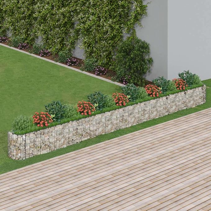 YAFF Gabion Raised Bed Galvanized Iron 240.2x19.7x19.7