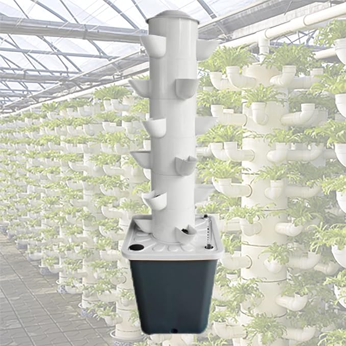Hydroponic Growing System Kit Hydroponic Garden Tower with Pump System 5/6 Layers Indoor Vertical Hydroponic Garden Tower for Herbs Fruits and Vegetables(Size:6 Layers 18 Holes)