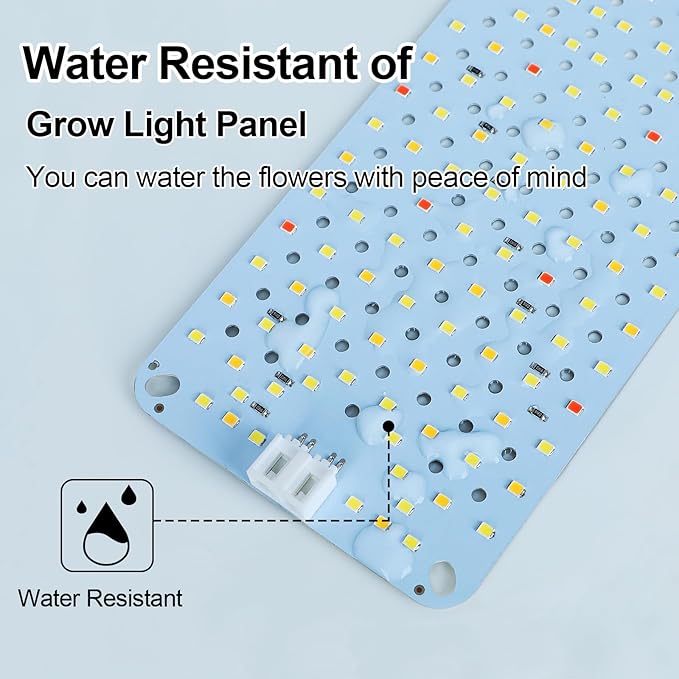 6Pack Flat Grow Lights for Indoor Plants Seed Starting Veg 4/8/12/16/20H Timer Light and Thin 60W Grow Lights for Under Cabinet Plant/Shelves Two Connection Modes Quick Installation