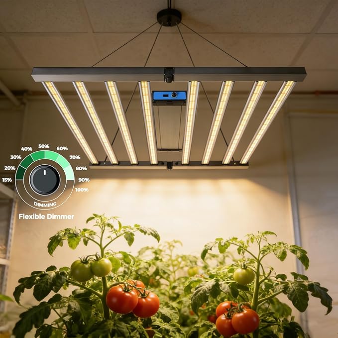800W Grow Lights for Indoor Plants Full Spectrum+UV Growing Light Plant Foldable &amp Hanging Growing Lamps Daisy Chain Dimmable Grow Lamp Commercial for 5x5ft Coverage in Grow Tent