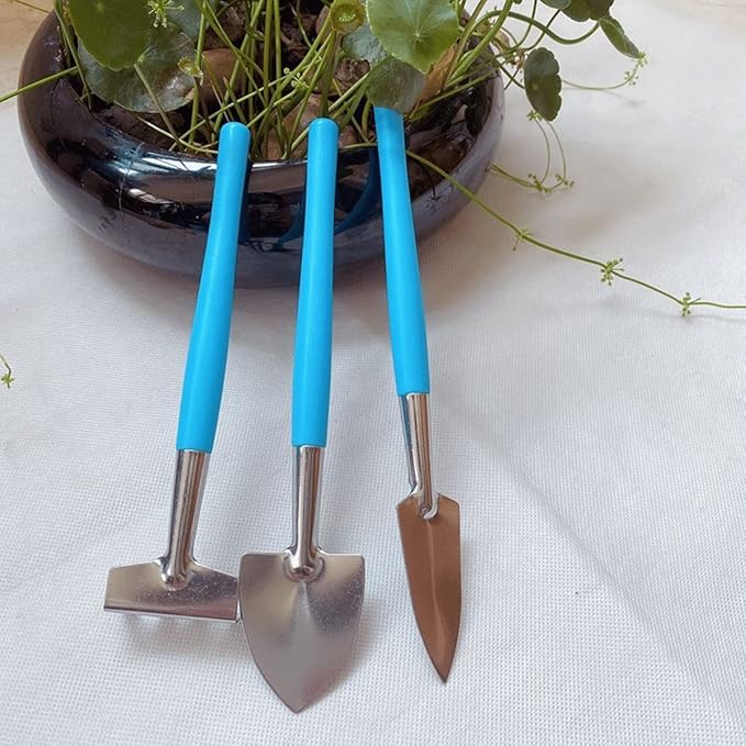 Succulent Tools Mini Garden Tools SetTransplanting Tools Miniature Succulent Hand Tools Set Gardening Gifts for Women Men (Color : Blue)