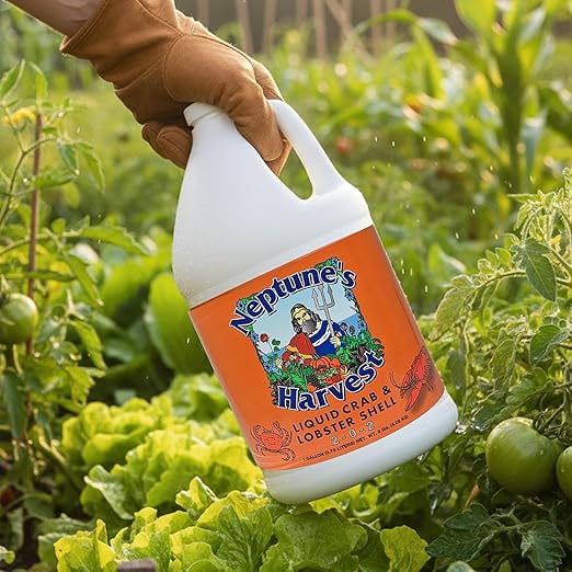 Neptune’s Harvest Organic Crab &amp Lobster Shell Multi-Purpose Liquid Fertilizer (2-0-2) - 1 Gallon Bottle - Rich in Nutrients Soil Fertilizer - Plant Food for Lawns Gardens and Vegetables