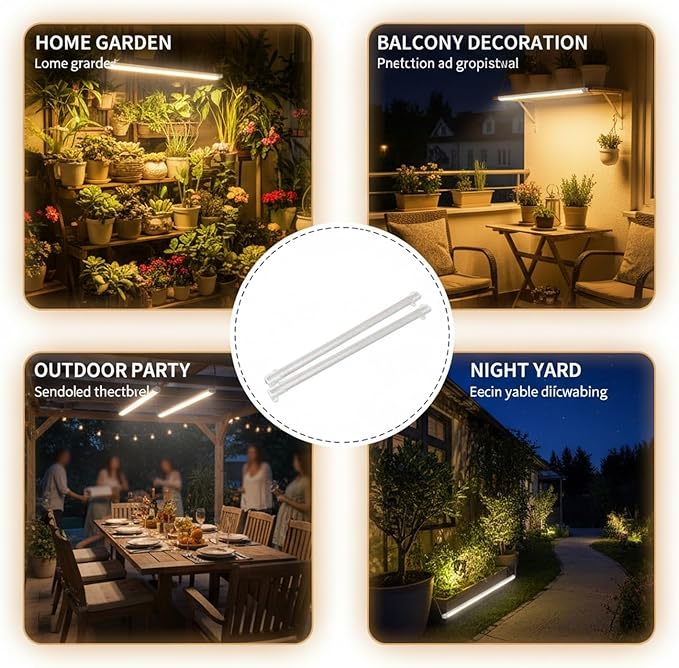 LED Plant Grow Light Strip for Balcony and Greenhouse Solar Plant Grow Light Energy Saving with 10W Double Sided Panel - Adjustable Brightness Ideal for Vegetables and (20w)