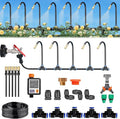 360° Curved Garden Automatic Irrigation System Automatic Drip Irrigation Kits Universal Spray Kit for Garden Plant Watering System 50m/164ft+Timer